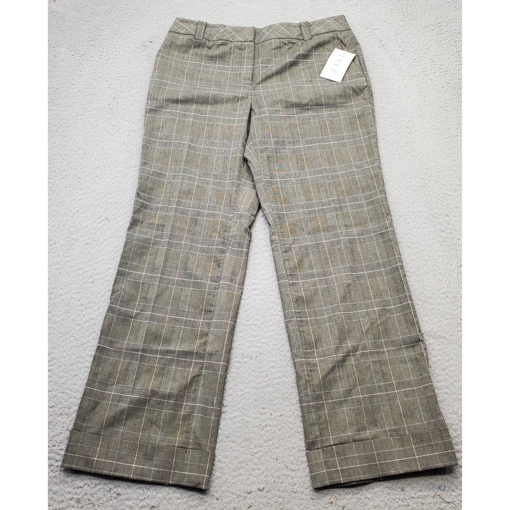 Due Per Due Dress Pants Women's Petites 10P Multi Plaid Straight Leg Outdoor